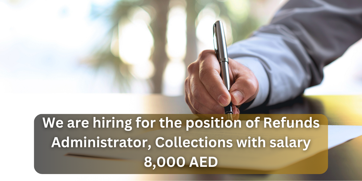 Dubai job vacancy salary 8,000 AED