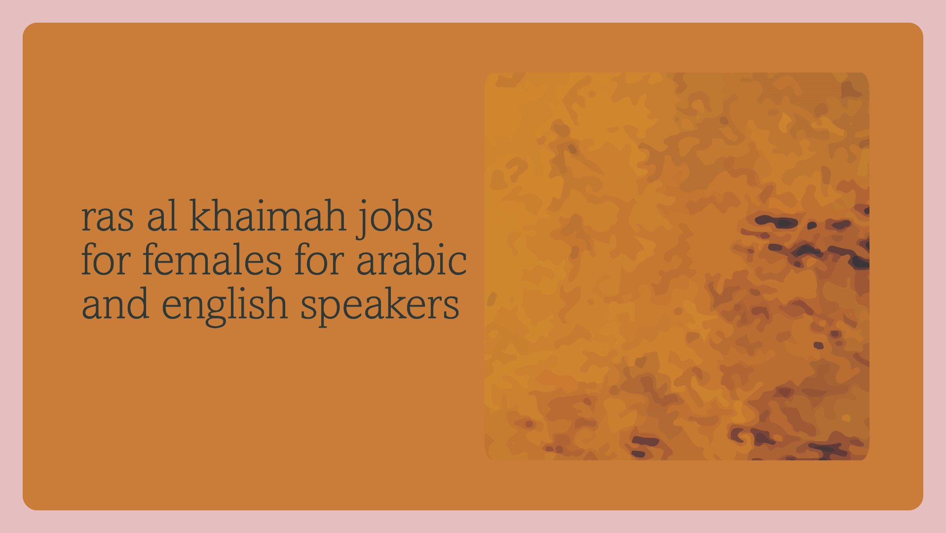 ras al khaimah jobs for females for arabic and english speakers