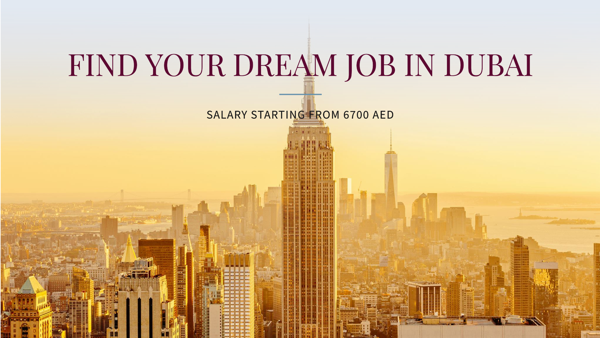 job hunting dubai with salary 6700 AED