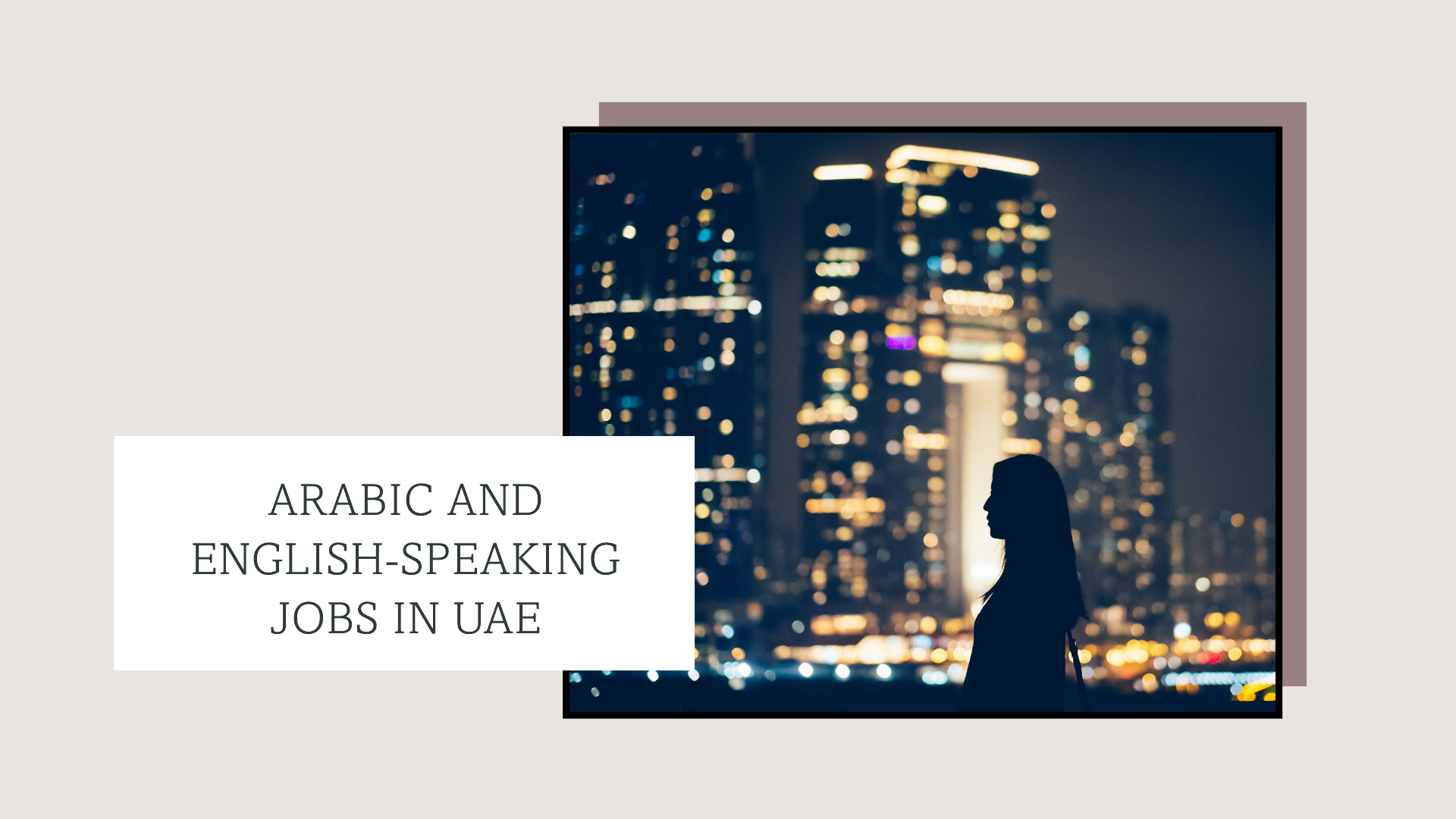 Arabic and English-speaking jobs in UAE