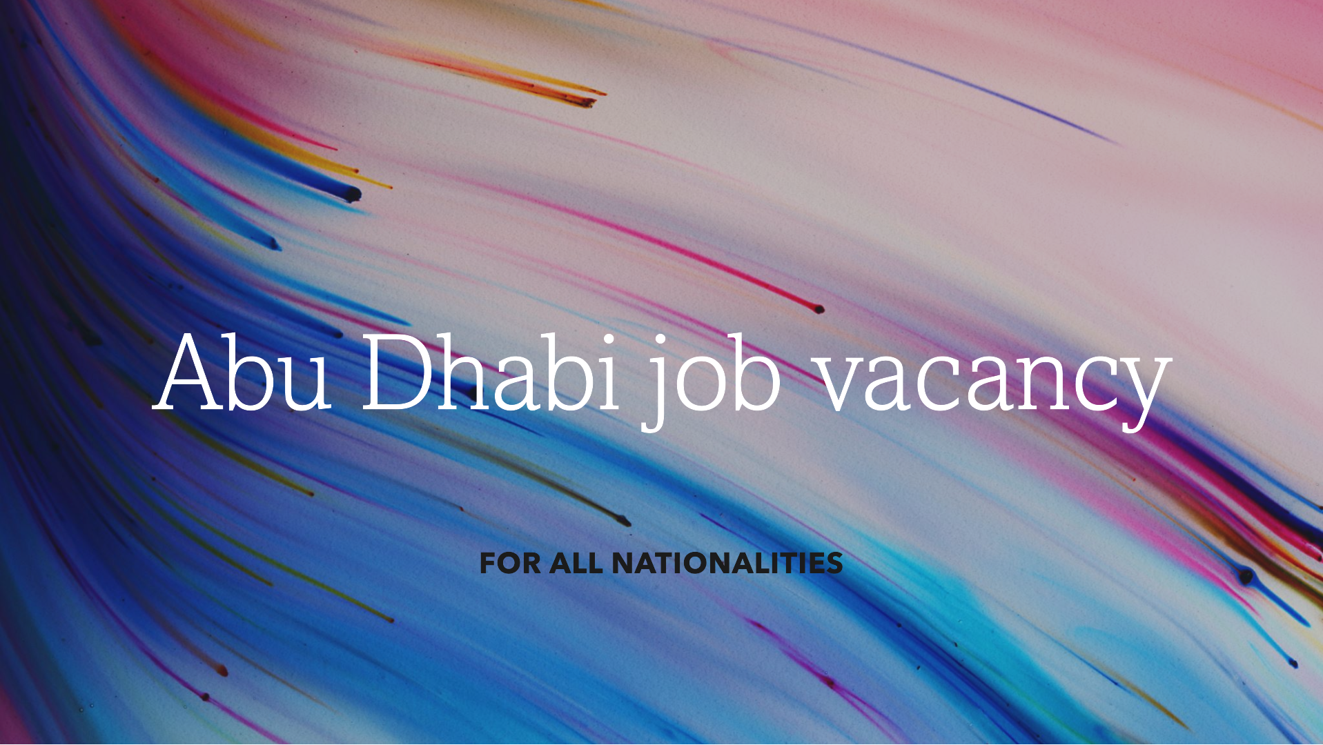 abu dhabi job vacancy for all nationalities with salary 3500 AED
