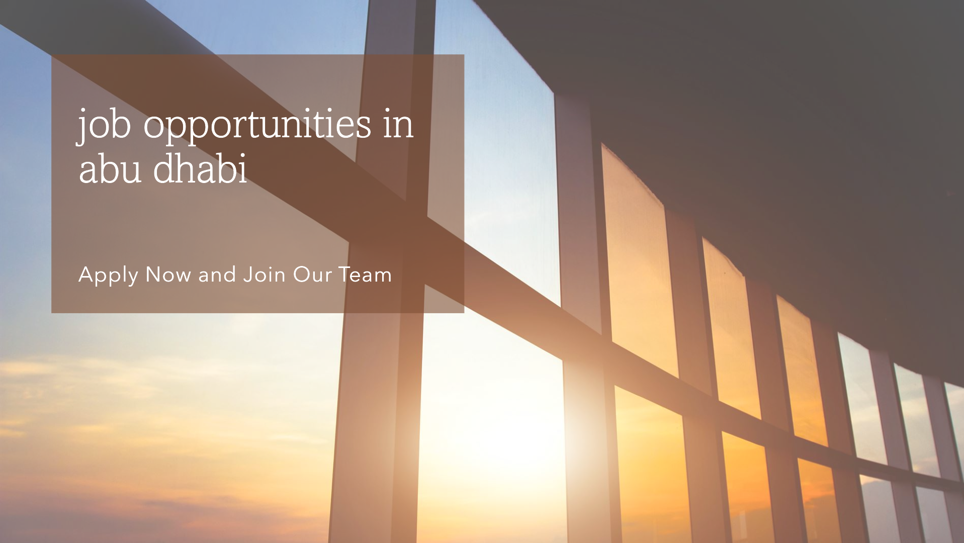 job opportunities in abu dhabi