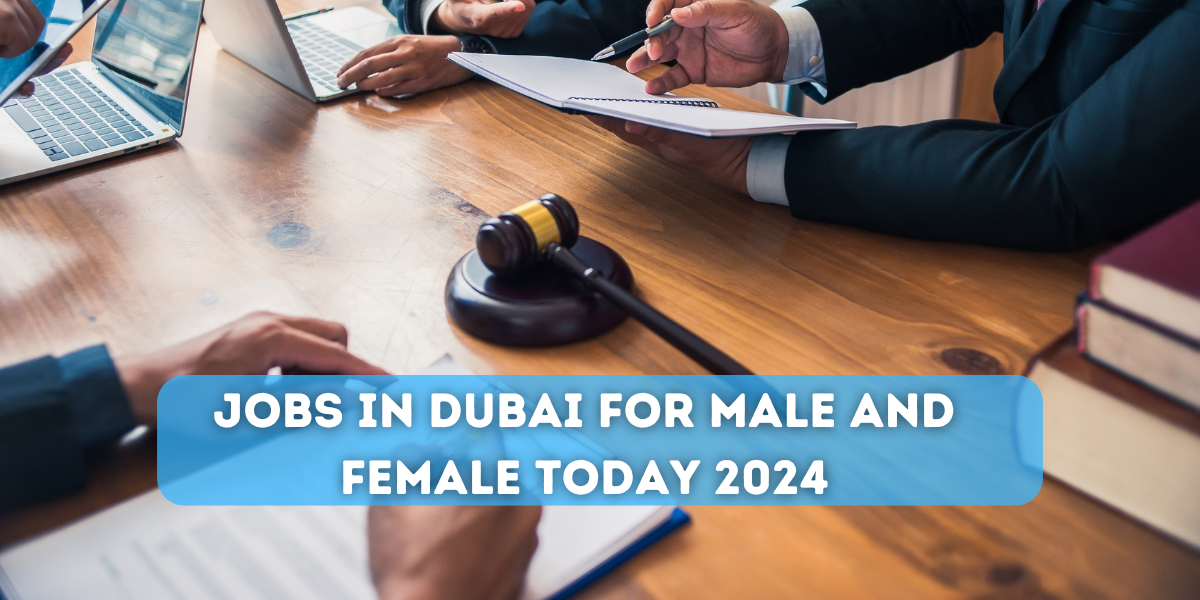 Jobs in Dubai for male and female today 2024