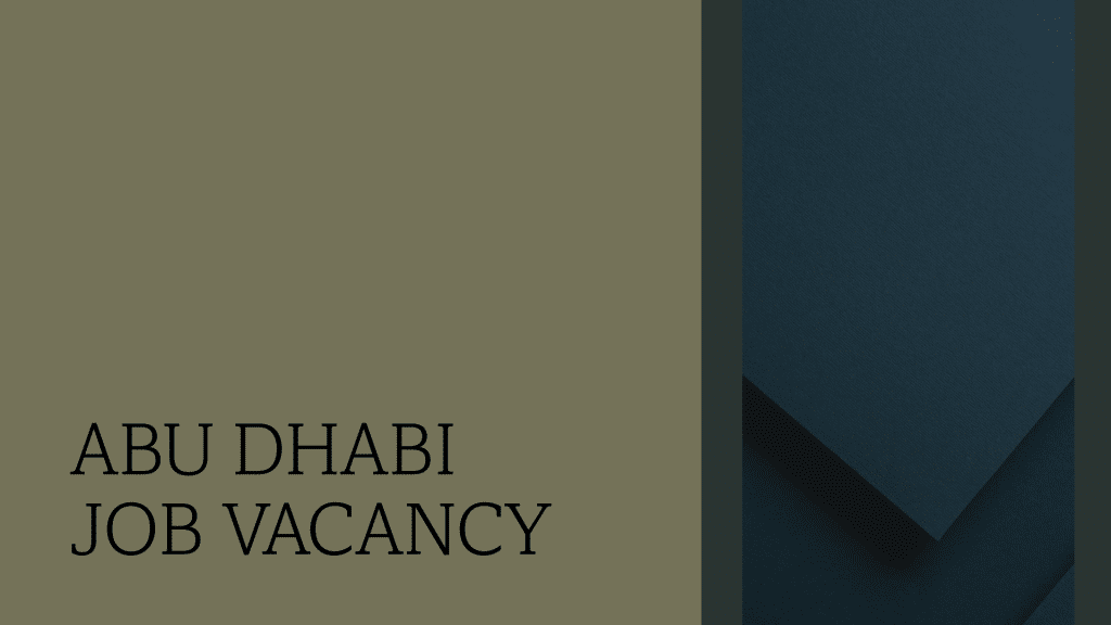 abu dhabi job vacancy