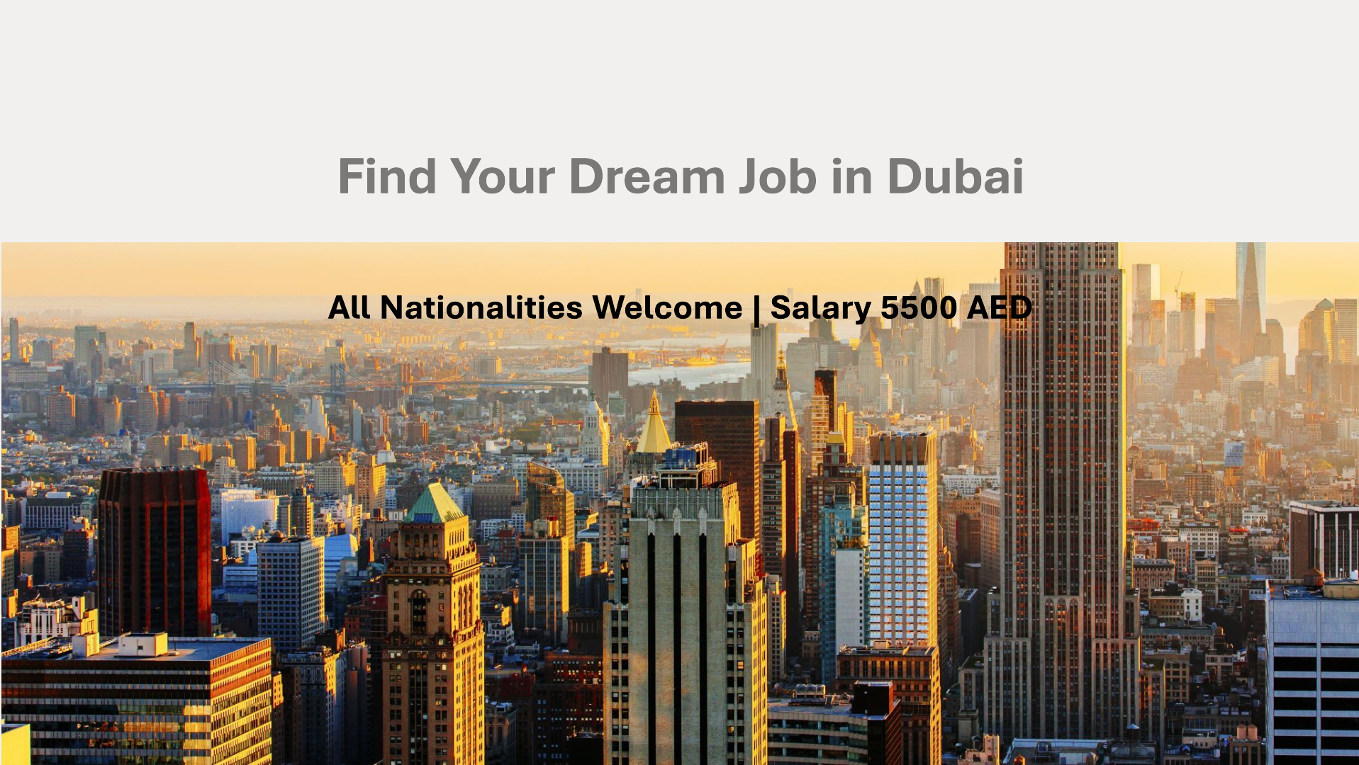 careers in dubai for all nationalities with salary 5500 AED