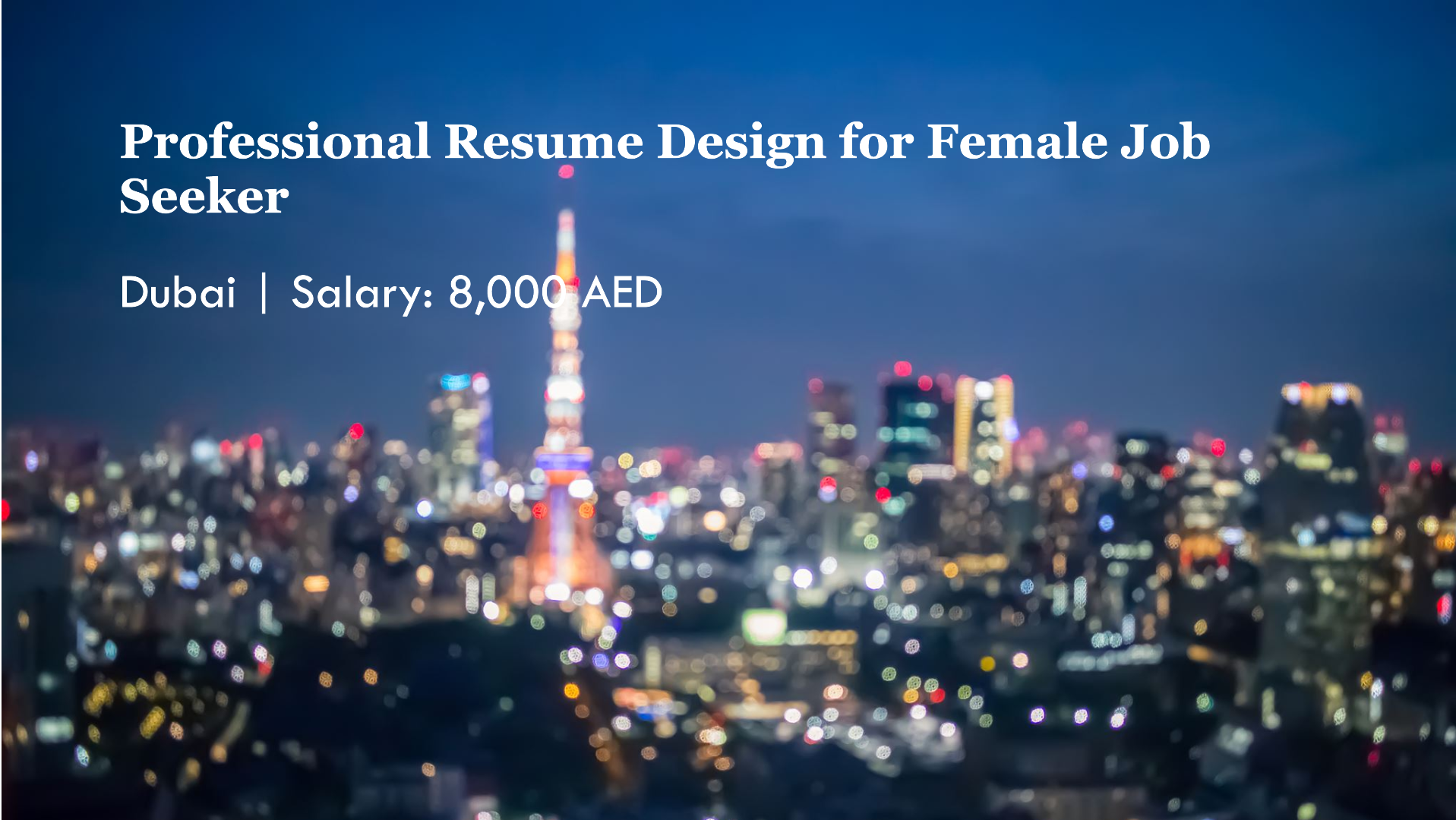 jobs in dubai for female with salary 8,000 AED