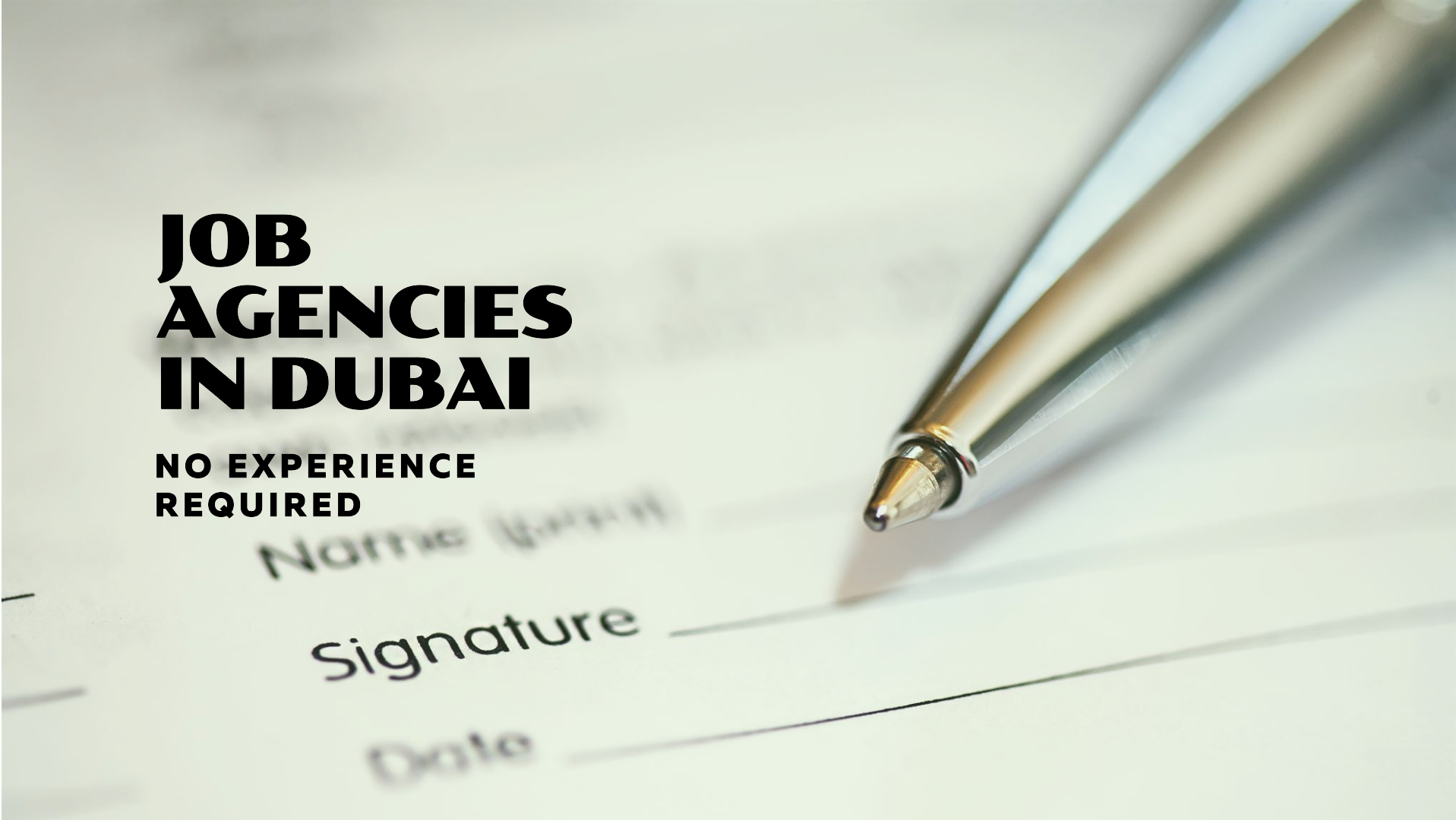 job agencies in dubai without experience 2024