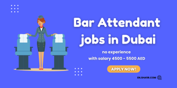 Bar Attendant jobs in Dubai no experience with salary 4500 – 5500 AED