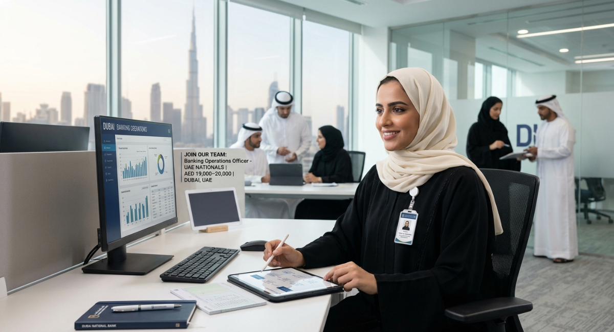 Banking Operations Officer Jobs in Dubai – UAE Nationals | AED 19,000–20,000